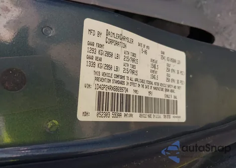 2006 Dodge Grand Caravan Se from USA, damaged, VIN 1D4GP24RX6B699734